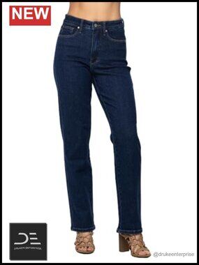 High Waist Tummy Control Straight Leg Jeans Size 1-15